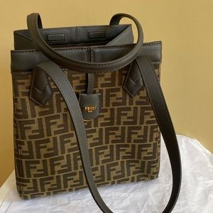 Origami Inspired bag. Good condition. Vegan leather trim.